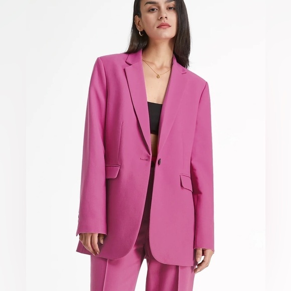 Commense Jackets & Blazers - NWT Commense Solid Colored Essential Pink Blazer